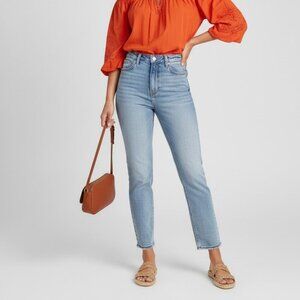 Reformation Liza Ultra High Rise Slim Straight Jeans Malta Blue Women's Size 24